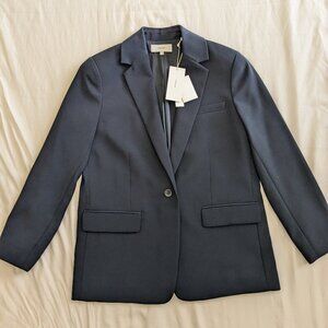 Vince Crepe Single Breasted Blazer Coastal Blue Navy (Please Read Description)